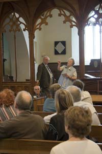 Delegates in St Gwenog's, Llanwenog.