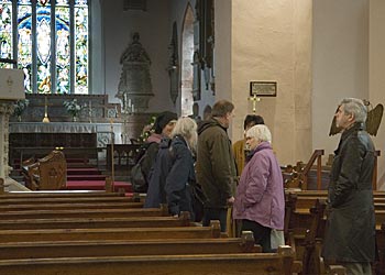 Delegates at the evening reception at the National Library of Wales.