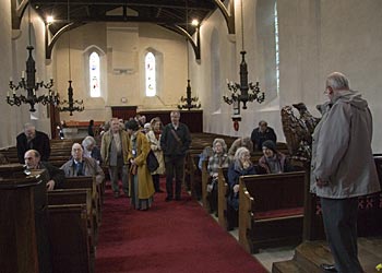 Conference delegates visiting Llangorwen Church.