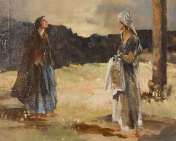 Detail of a painting of the Crucifixion by Francis Murray Russell Flint